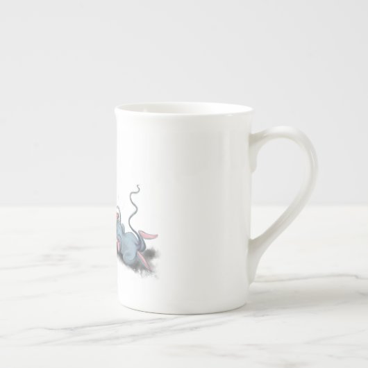 Cat and Mouse Playing Schach Cartoon Zeichn Funny Porzellantasse (Rechts)