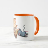 Cat and Mouse Playing Schach Cartoon Zeichn Funny  Tasse (VorderseiteRechts)