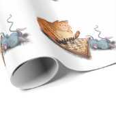 Cat and Mouse Playing Schach Cartoon Zeichnend Spa Geschenkpapier (Rolleneckpunkt)
