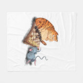 Cat and Mouse Playing Schach Fleece Blankon (Vorderseite (Horizontal))