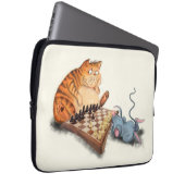 Cat and Mouse Playing Schach Laptop-Sieb Laptopschutzhülle (Vorne Rechts)