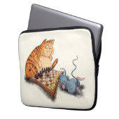 Cat and Mouse Playing Schach Laptop-Sieb Laptopschutzhülle (Vorderseite Links)
