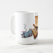 Cat and Mouse Playing Schach - Malerei - Funny Kaffeetasse (Vorderseite Links)