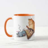 Cat and Mouse Playing Schach Tasse (Links)