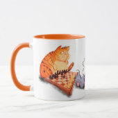 Cat and Mouse Playing Schach Tasse Funny (Links)