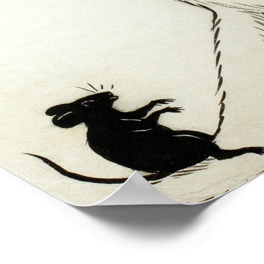 Cat and Mouse von Louis Wain Poster (Ecke)