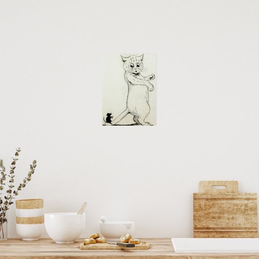 Cat and Mouse von Louis Wain Poster (Küche)