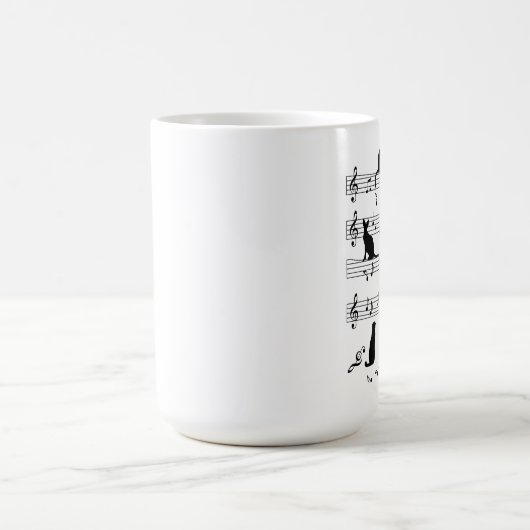 Cat and Music Lover Gift, Cat Playing Music Kaffeetasse (Mittel)