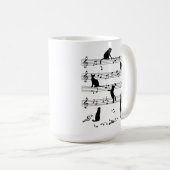 Cat and Music Lover Gift, Cat Playing Music Kaffeetasse (VorderseiteRechts)