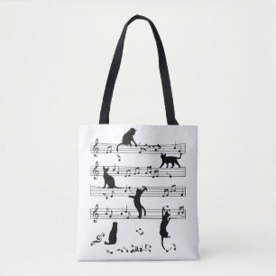 Cat and Music Lover Gift, Cat Playing Music Tasche