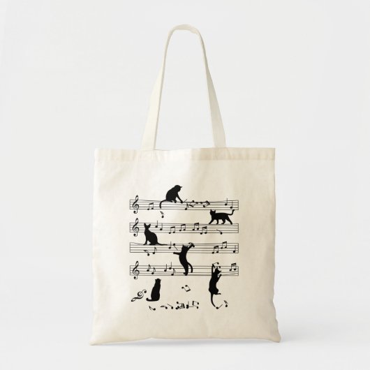 Cat and Music Lover Gift, Cat Playing Music Tragetasche (Vorne)