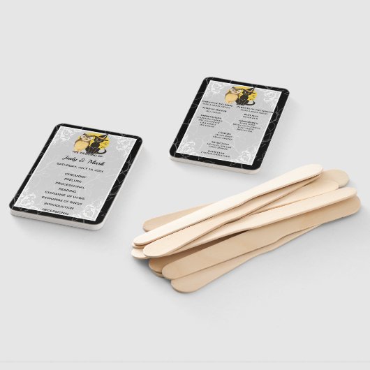 Cat and Owl Halloween Hochzeitsprogramm Fächer (Non-assembled)