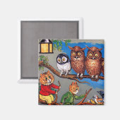 Cat and Owl, Louis Wain Magnet (Vorderseite/Rückseite)