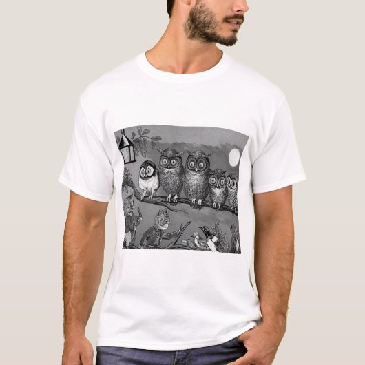 Cat and Owl, Louis Wain T-Shirt (Vorderseite)