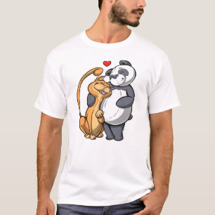 Cat and Panda Liebe T - Shirt