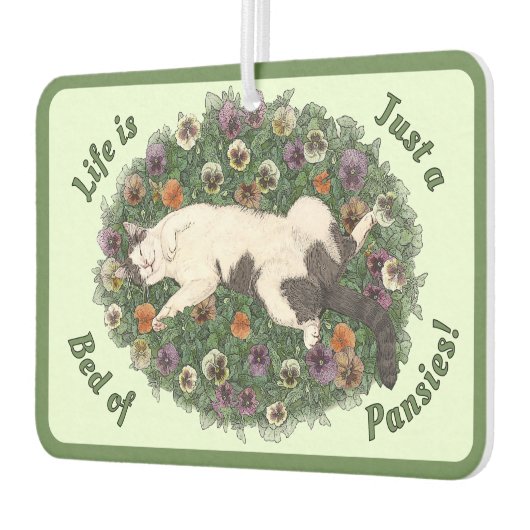 Cat and Pansy Blume Design individuell anpassbar Autolufterfrischer (Links)
