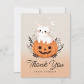 Cat and Pumpkin Baby Dusche Danke Karte (Vorderseite)