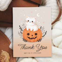 Cat and Pumpkin Baby Dusche Danke Karte