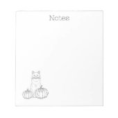 Cat and Pumpkins Einfache Minimallinie Kunst Herbs Notizblock (Vorderseite)