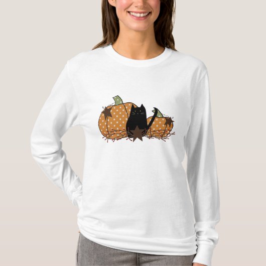 Cat and Pumpkins Shirt (Vorderseite)