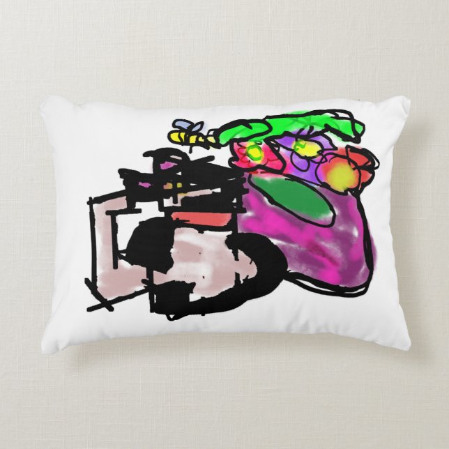 Cat and spring flowers  dekokissen (Vorderseite)