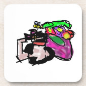 Cat and spring flowers  getränkeuntersetzer (Vorderseite)