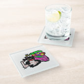 Cat and spring flowers  glasuntersetzer (Schrägansicht)