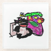 Cat and spring flowers  glasuntersetzer (Vorderseite)