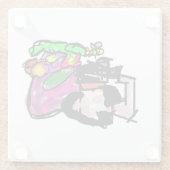 Cat and spring flowers  glasuntersetzer (Rückseite)