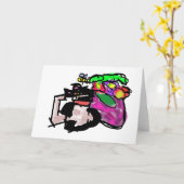 Cat and spring flowers  karte (Gelbe Blume)