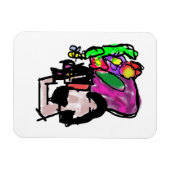 Cat and spring flowers  magnet (Horizontal)