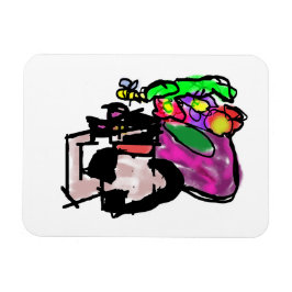 Cat and spring flowers  magnet