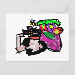 Cat and spring flowers  postkarte