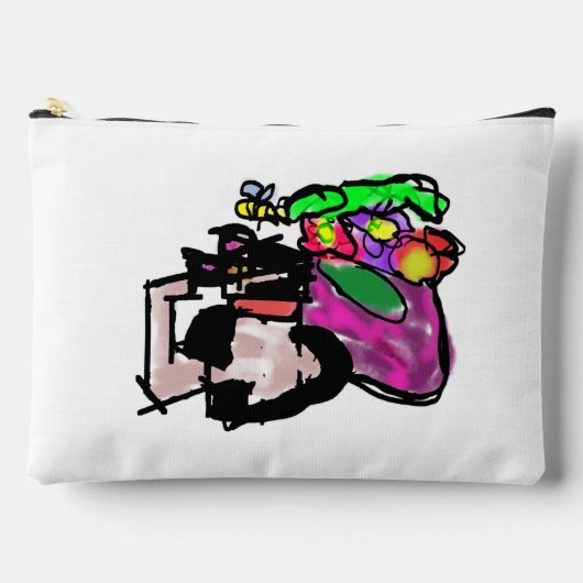 Cat and spring flowers  zubehörtasche (Vorderseite)