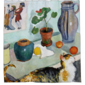 Cat and Still Life, August Macke Duschvorhang (Vorderseite)