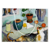 Cat and Still Life, August Macke Große Geschenktüte (Rückseite)