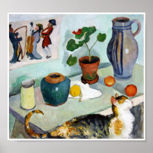 Cat and Still Life, August Macke Poster