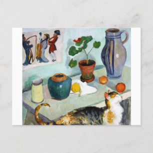 Cat and Still Life, August Macke Postkarte