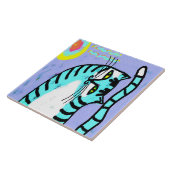 Cat and Sun Abstrakte digitale Kunst Fliese (Seite)