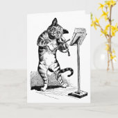 "Cat and the Fiddle" Grußkarte Karte (Gelbe Blume)