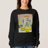 Cat angel artwork meow kitty portrait cute banana sweatshirt (Vorderseite)