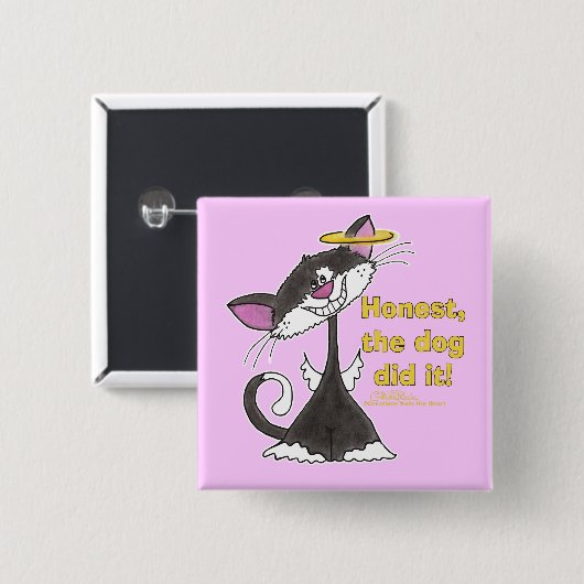 Cat Angel Button (Vorne & Hinten)