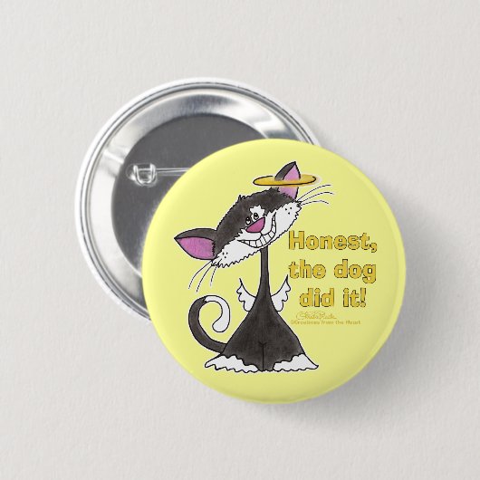 Cat Angel Button (Vorne & Hinten)