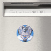 Cat Angel "Kitty Yin Yang" Round Magnet (In Situ (Geschirrspüler))