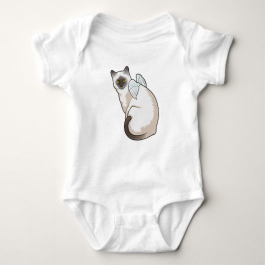 Cat Angel wings Baby Strampler (Vorderseite)