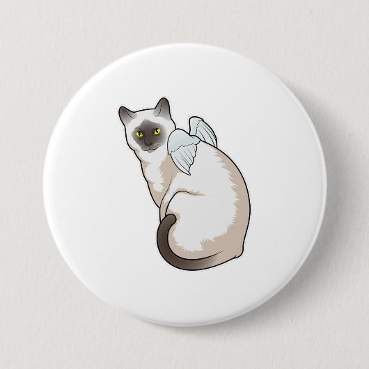 Cat Angel wings Button (Vorderseite)