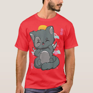 Cat Angelcore Kitten Chibi Anime Neko Pastel Goth  T-Shirt