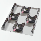 CAT-ANIMAL-CUTE PET STICKING TONGUE OUT GESCHENKPAPIER (Ungerollt)