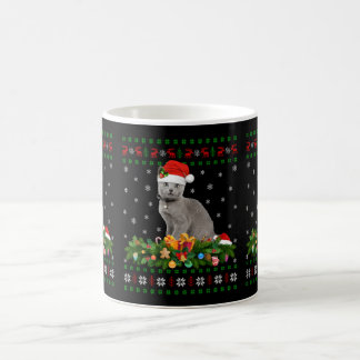 Cat Animal Lover Weihnachtsmannmütze Ugly Russian  Kaffeetasse