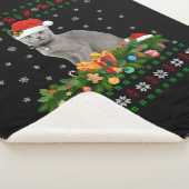 Cat Animal Lover Weihnachtsmannmütze Ugly Russian  Sherpadecke (3/4)